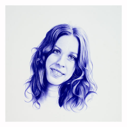 Art print of Alanis Morissette by Graham Bradshaw showing a border.