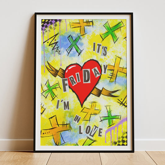 Framed art print of Friday I’m In Love by Graham Bradshaw.